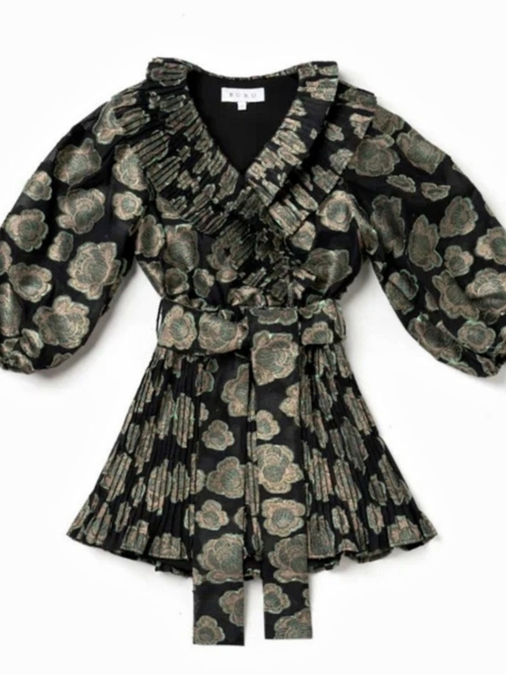 Buru NWT Mini Blanche Dress - Green Rose - Size M